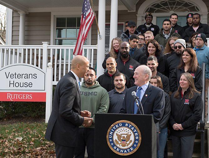 President Barchi with Senator Cory Booker at Veterans House November 2018